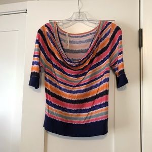 Rachel Roy multi-color cowl neck top
